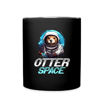 Otter Animal Kids & Adult - Otter Space - Tasse einfarbig - Schwarz - Vorne