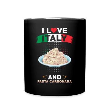 Pasta Carbonara Italien Italienische Küche - Tasse einfarbig - Schwarz - Vorne