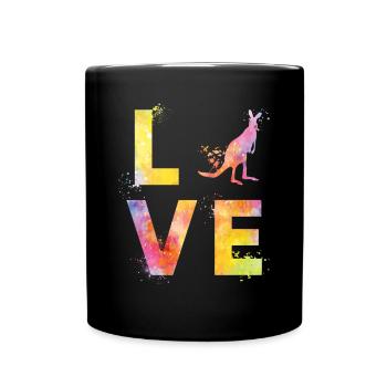 Kangaroo love - Full Colour Mug - black - Front