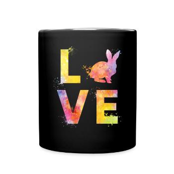 Les lapins adorent - Mug uni - noir - Devant