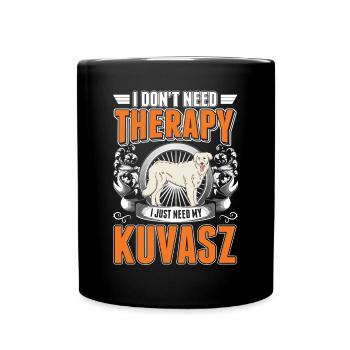 Kuvasz Therapy Hungarian Dog - Full Colour Mug - black - Front