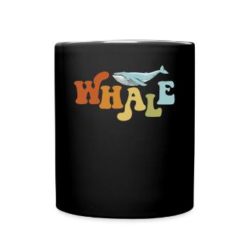 Béluga bleu rétro Cetacea Cachalot Watcher Whale - Mug uni - noir - Devant