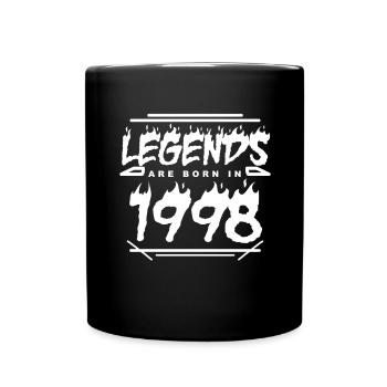 Legende 1998 - Jahrgang 1998 - Baujahr 1998 - Tasse einfarbig - Schwarz - Vorne