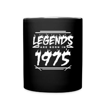 1975 - Jahrgang 1975 - Baujahr 1975 - Tasse einfarbig - Schwarz - Vorne