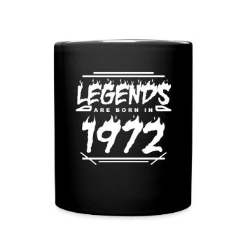 1972 - Jahrgang 1972 - Baujahr 1972 - Tasse einfarbig - Schwarz - Vorne