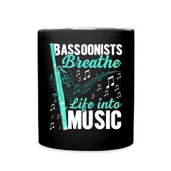 Funny bassoonist - Full Colour Mug - black - Front