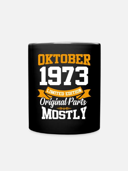Oktober 1973 Vintage Geburtstag Geschenk - Tasse einfarbig - Schwarz