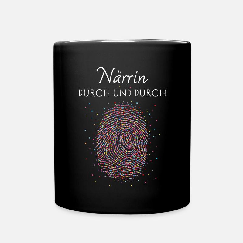 Närrin Karneval Fasching Konfetti 5. Jahreszeit - Tasse einfarbig - Schwarz