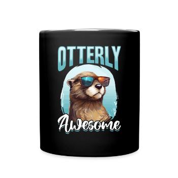 Otter Animal Kids & Adult - Otterly Awesome - Tasse einfarbig - Schwarz - Vorne