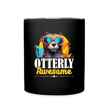 Otter Animal Kids & Adult - Otterly Awesome - Tasse einfarbig - Schwarz - Vorne