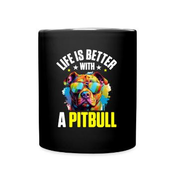 Pittie Dog Breed Pet Life Is Better With A Pitbull - Full Colour Mug - black - Front