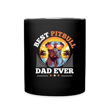 Pitbull Pittie Dog Breed Pet Best Pitbull Dad Ever - Full Colour Mug - black - Front