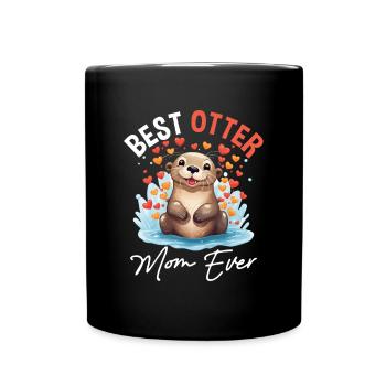 Otter Animal Kids & Adult - Best Otter Mom ever - Full Colour Mug - black - Front