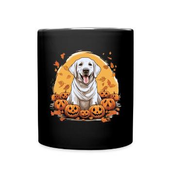 Labrador Retriever Dog Breed Pet Halloween Pumpkin - Tasse einfarbig - Schwarz - Vorne