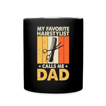 Mon coiffeur préféré m’appelle papa - Mug uni - noir - Devant