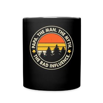Papa Vater Vatertag - Tasse einfarbig - Schwarz - Vorne