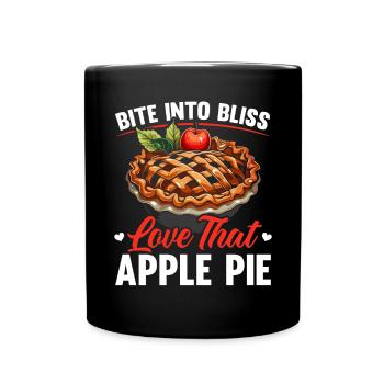 Apple Pie Dessert Food Lover Foodie American Baker - Full Colour Mug - black - Front