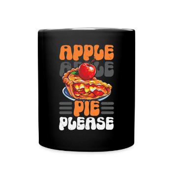 Apple Pie Dessert Food Lover Foodie American Baker - Full Colour Mug - black - Front