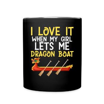 C’est drôle quand ma fille m’a conduit en bateau-dragon - Mug uni - noir - Devant