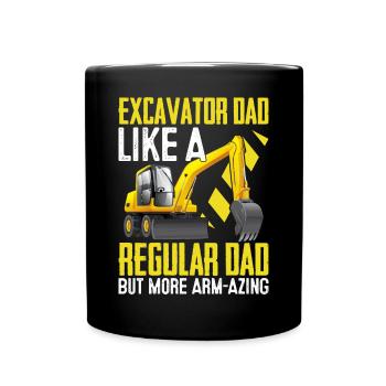Funny excavator operator HEO - Full Colour Mug - black - Front