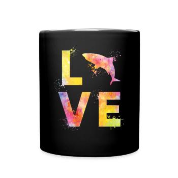 Hai liebe - Tasse einfarbig - Schwarz - Vorne