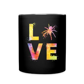 Spinnen liebe - Tasse einfarbig - Schwarz - Vorne