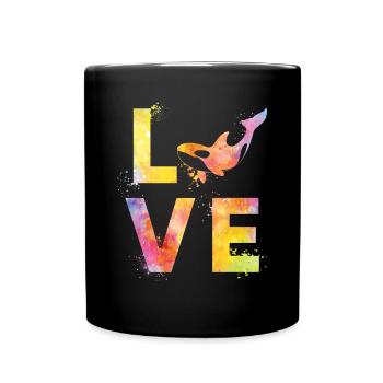 Orca liebe - Tasse einfarbig - Schwarz - Vorne