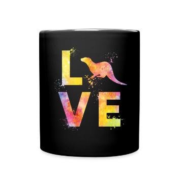 Otter Liebe - Tasse einfarbig - Schwarz - Vorne