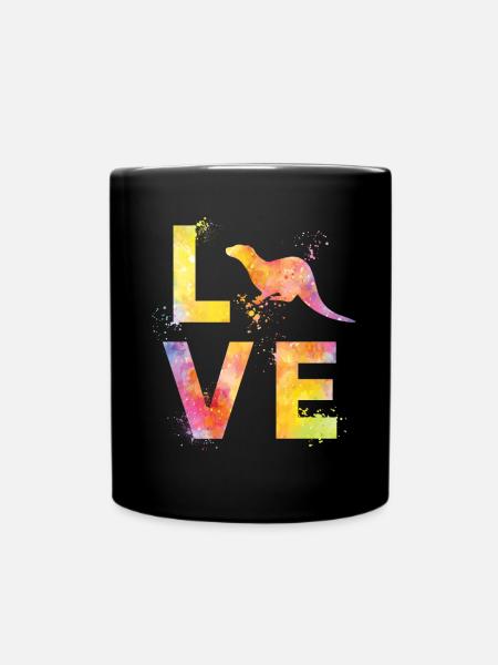 Otter Liebe - Tasse einfarbig - Schwarz