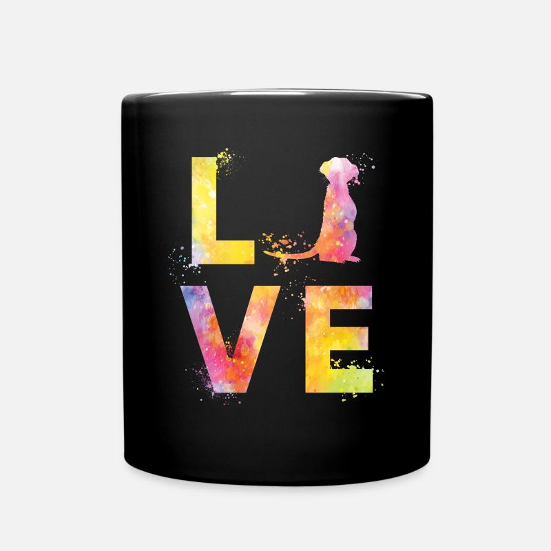 Erdmännchen liebe - Tasse einfarbig - Schwarz