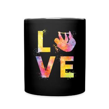 Sloth love - Full Colour Mug - black - Front