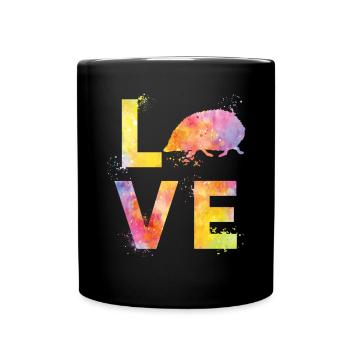 Amour hérisson - Mug uni - noir - Devant