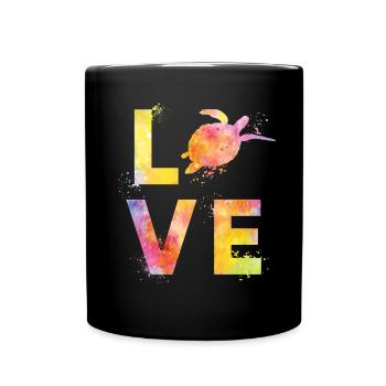 Tortue de mer Amour de tortue - Mug uni - noir - Devant