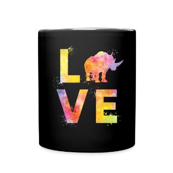 Nashorn liebe - Tasse einfarbig - Schwarz - Vorne