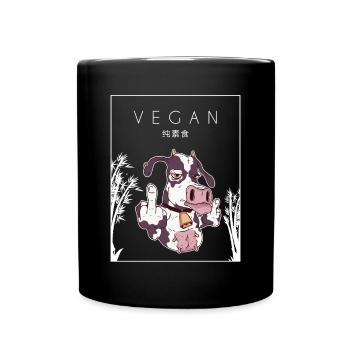 Vegan Chinesisch Hanzi Pflanzliche Vegane Veganer - Tasse einfarbig - Schwarz - Vorne
