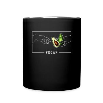 Michelangelo Kreation von Adam Vegan Vegans - Tasse einfarbig - Schwarz - Vorne