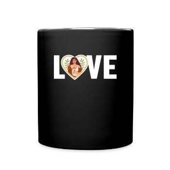 Vegan Love Vegan Vegans Plant-Based Vegetarian - Full Colour Mug - black - Front