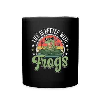 Herpétologiste vintage Crapaud Retro La vie est meilleure Wi - Mug uni - noir - Devant
