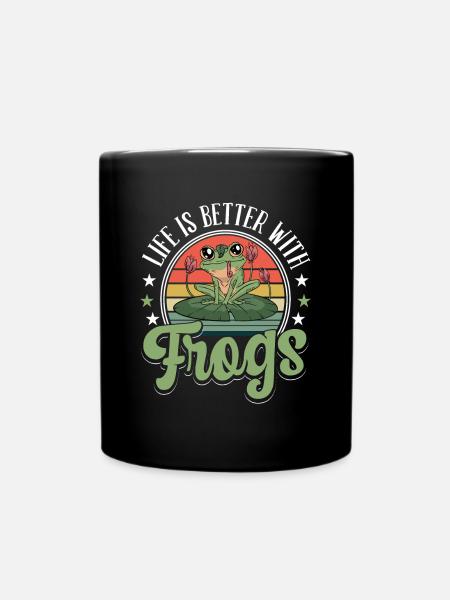 Herpétologiste vintage Crapaud Retro La vie est meilleure Wi - Mug uni - noir