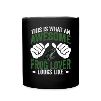 Drôle Un amoureux de grenouille génial ressemble à un crapaud Herpet - Mug uni - noir - Devant