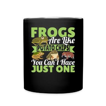 Frogs Are Like Potato Chips You Can't Have Just On - Full Colour Mug - black - Front