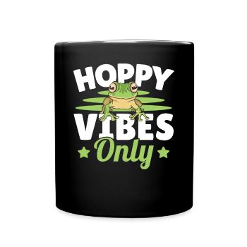 Frog Hoppy Vibes Only Amphibian Herpetologist Toad - Mug uni - noir - Devant
