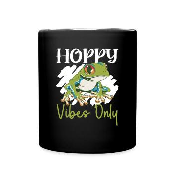 Amphibian Toad Frog Enthusiast Hoppy Vibes Only - Mug uni - noir - Devant