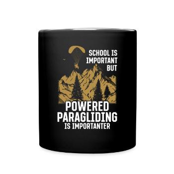 Paramoteur - L’école est importante mais propulsée par - Mug uni - noir - Devant