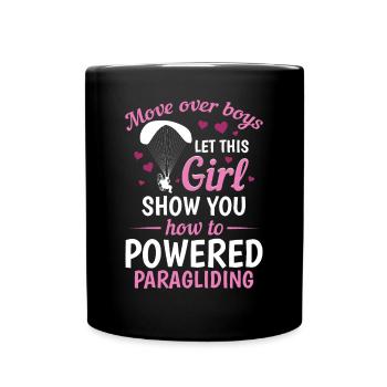 Let This Girl Show You How To Powered Paragliding - Full Colour Mug - black - Front