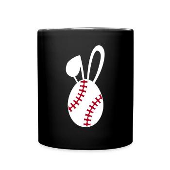 Cute Baseball Egg - Baseball Easter - Full Colour Mug - black - Front
