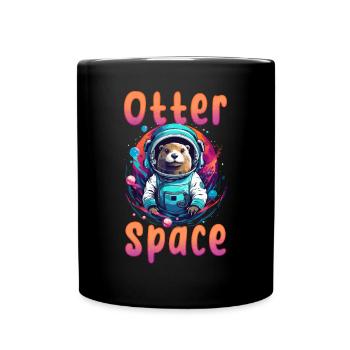 Otter Animal Kids & Adult - Otter Space - Tasse einfarbig - Schwarz - Vorne