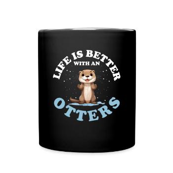 Otter Animal Kids & Adult - Full Colour Mug - black - Front