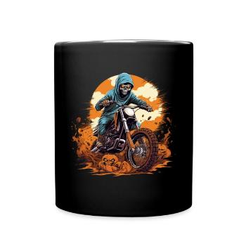 Halloween Mummy Reaper sur une Dirtbike Motocross MX - Mug uni - noir - Devant