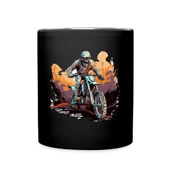 Halloween Mummy Reaper sur une Dirtbike Motocross MX - Mug uni - noir - Devant